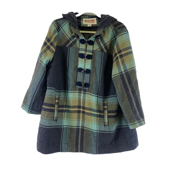 Mossimo Supply Hooded Pullover Jacket Wool Blend Plaid Toggle Buttons Womens XXL - Picture 1 of 13